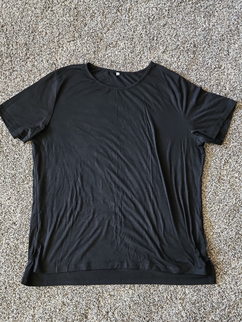 Black Women's Short Sleeve Scoop Neck Top Xxl